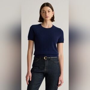 Quince Mongolian Cashmere Tee Medium True Navy